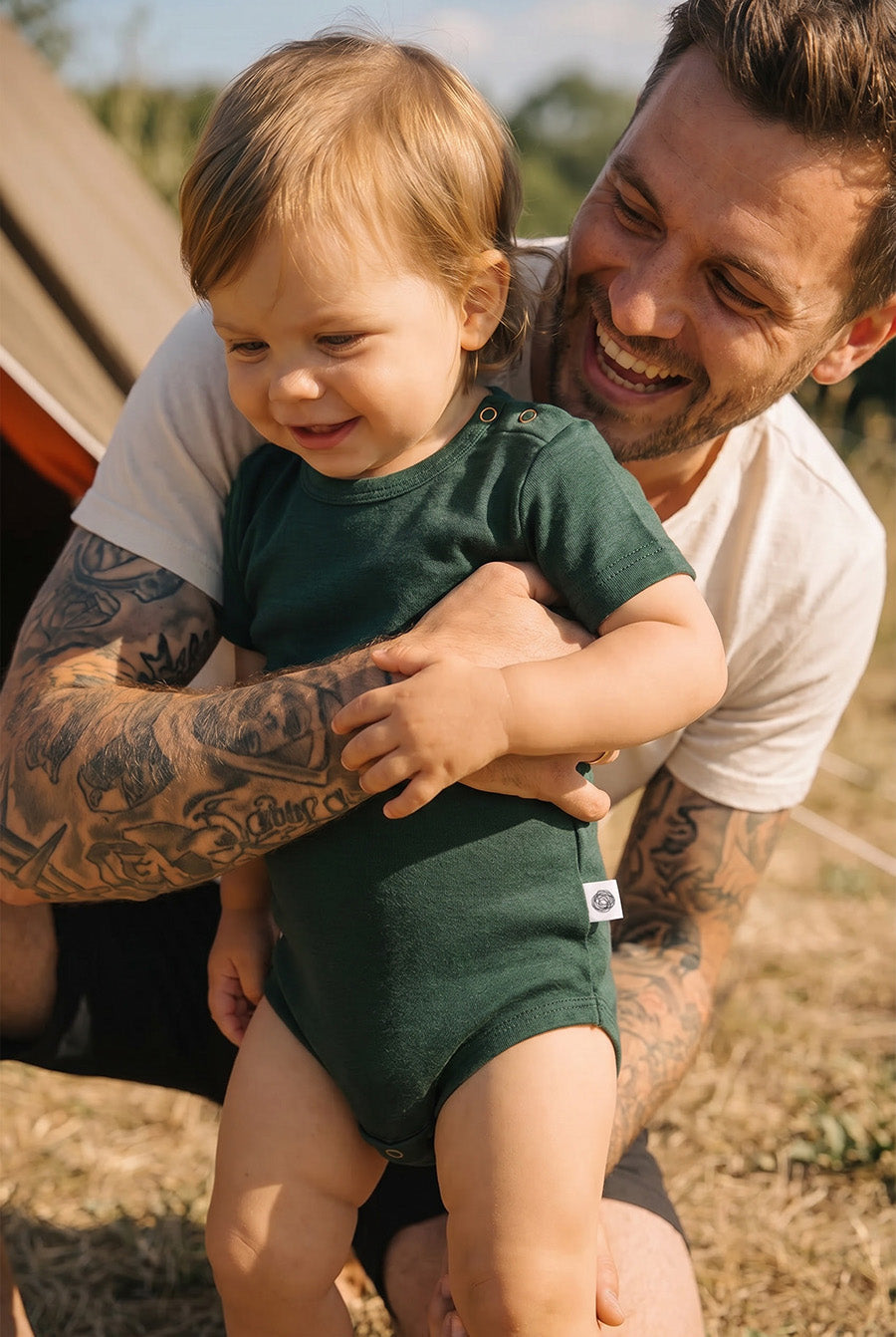 Merino Wool Romper Short Sleeve - Mountain View