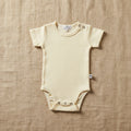 Merino Wool Romper Short Sleeve - Natural