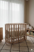 Round Baby Crib OLIN with Mattress - Cappuccino