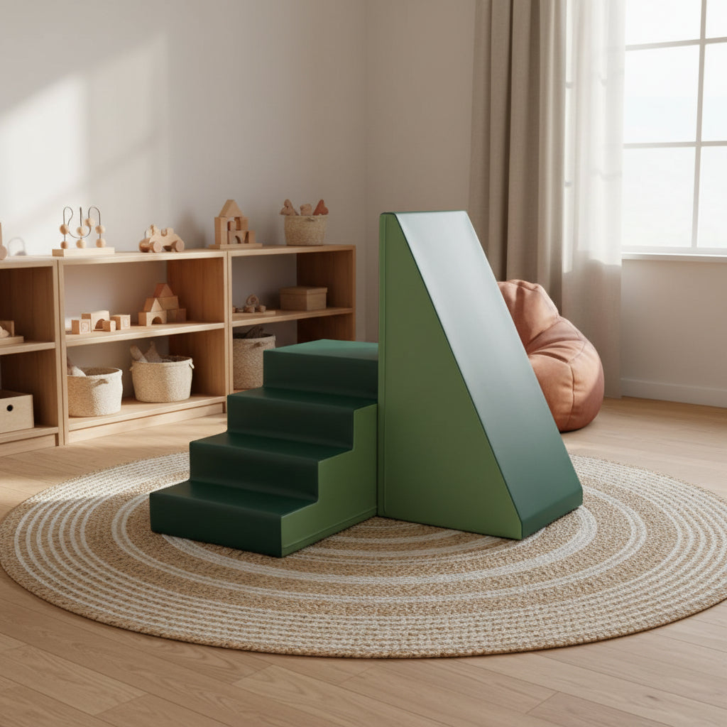 Soft Play Step and Slide Set - Green