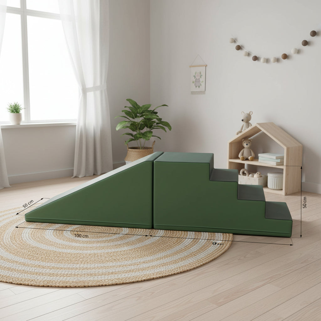 Soft Play Step and Slide Set - Green