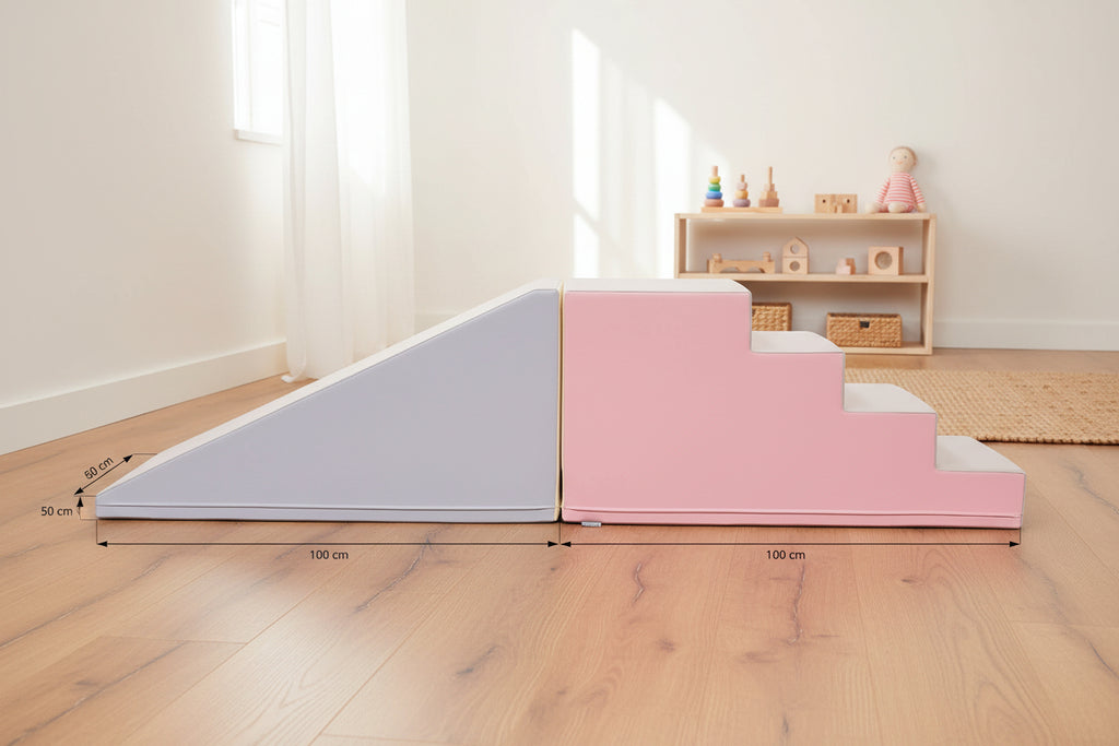 Soft Play Step and Slide Set - Pastel