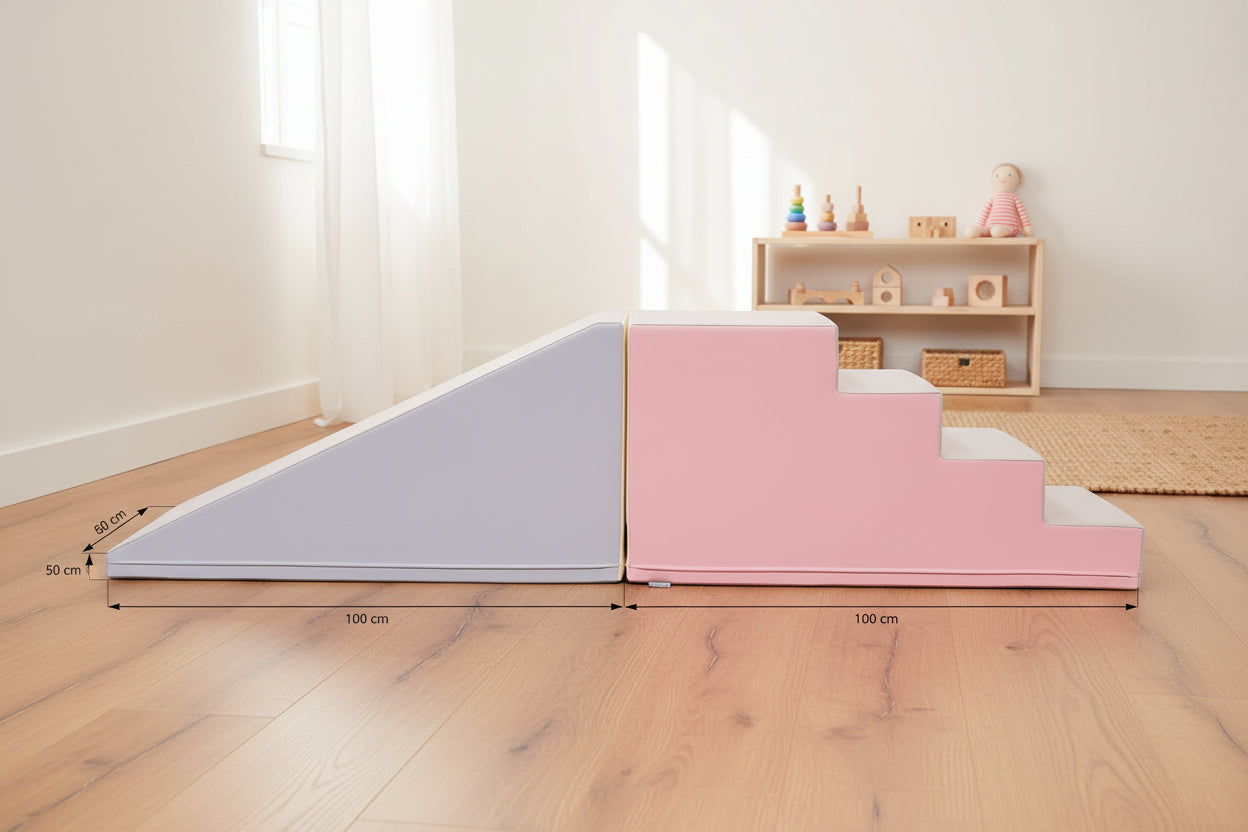 Soft Play Step and Slide Set - Pastel