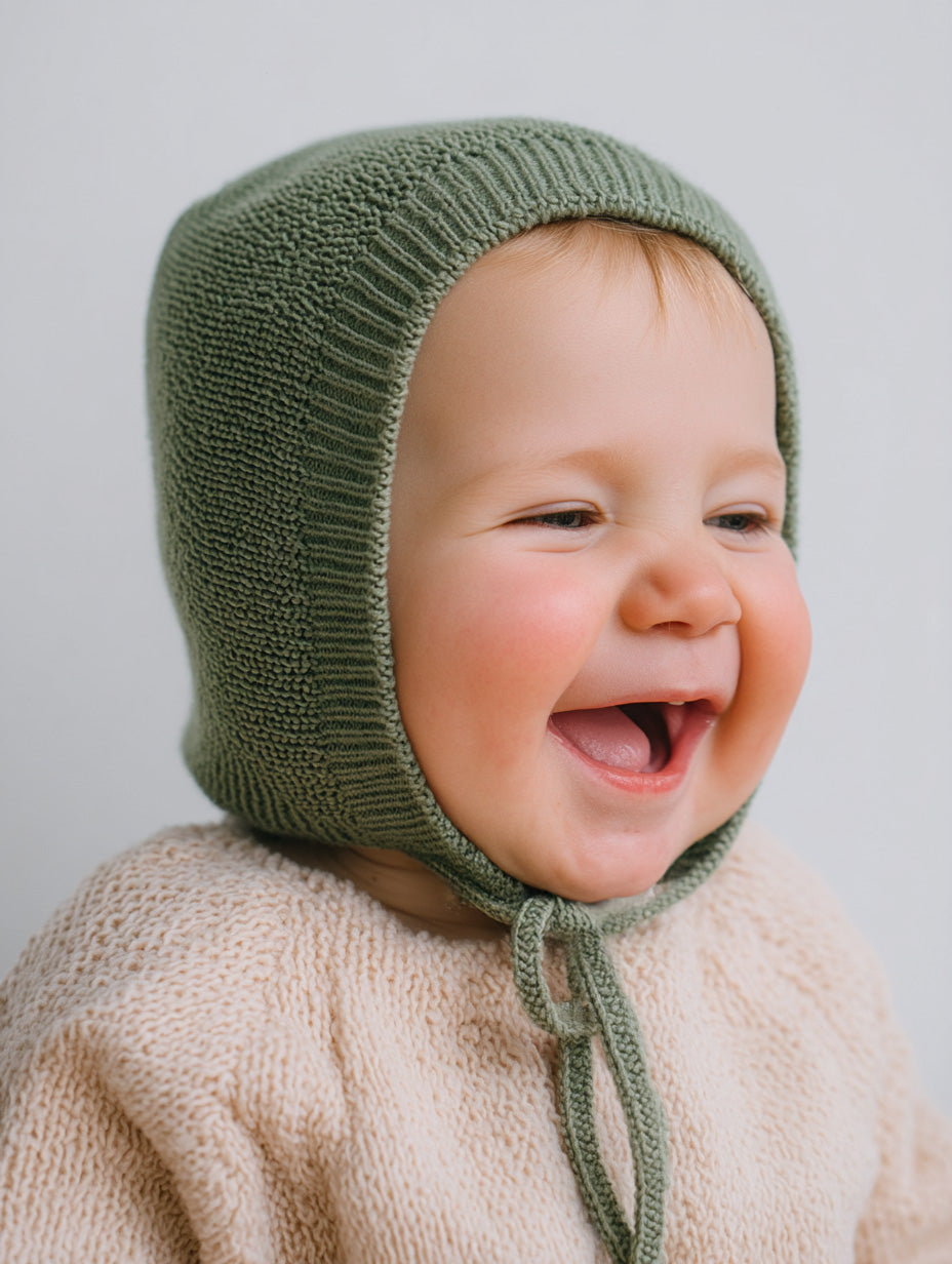 Merino Wool Baby Tie Hat - Harper