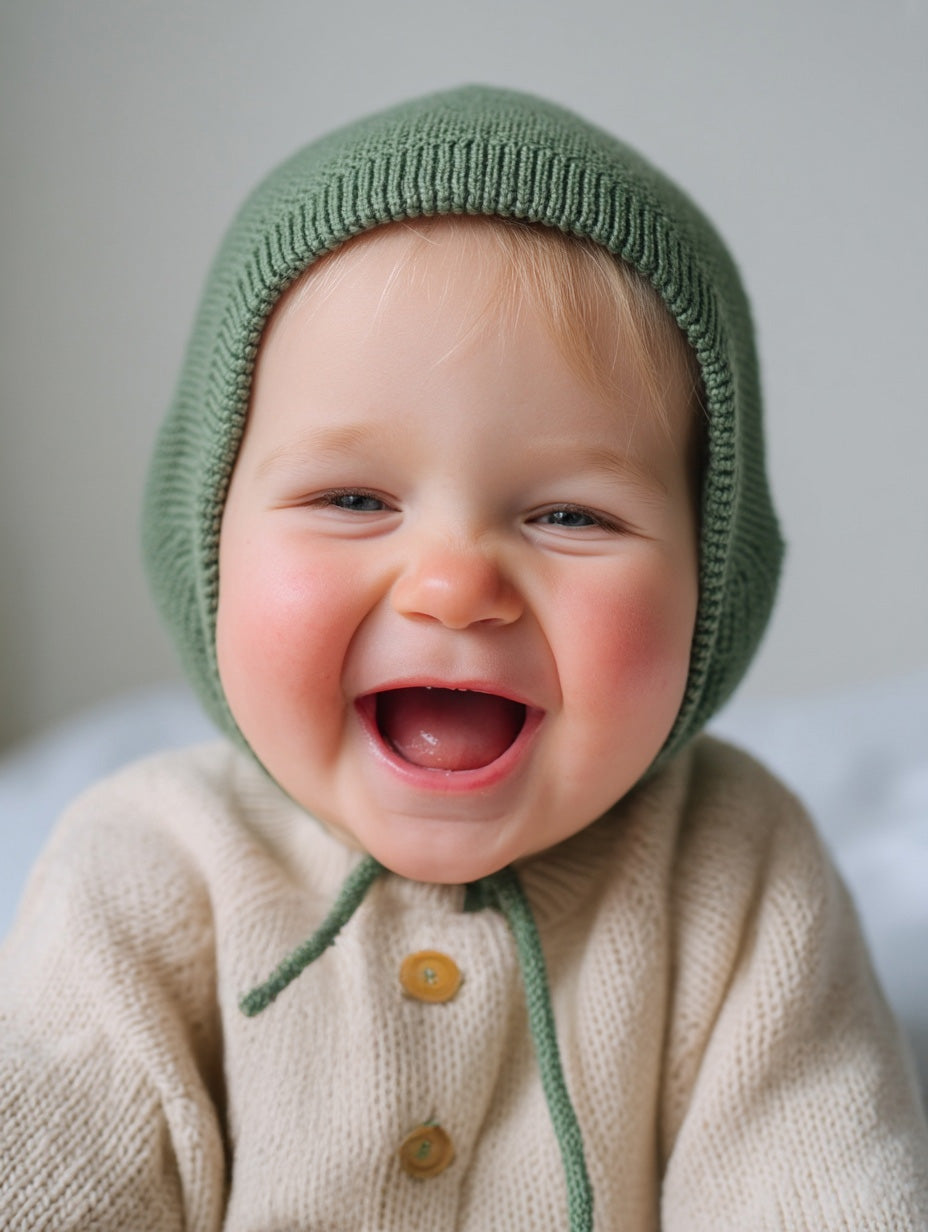 Merino Wool Baby Tie Hat - Harper
