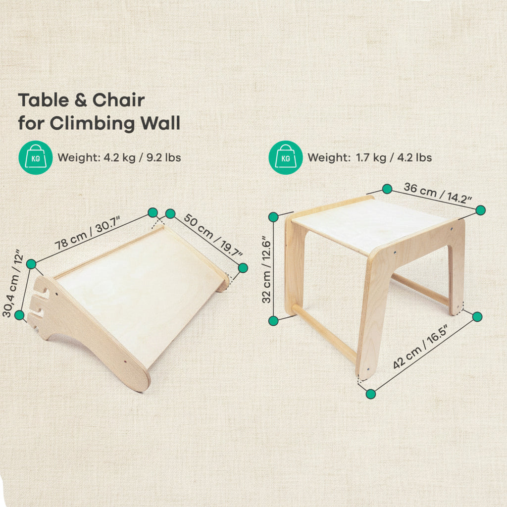 Table and Chair for the leg&go Swedish Wall