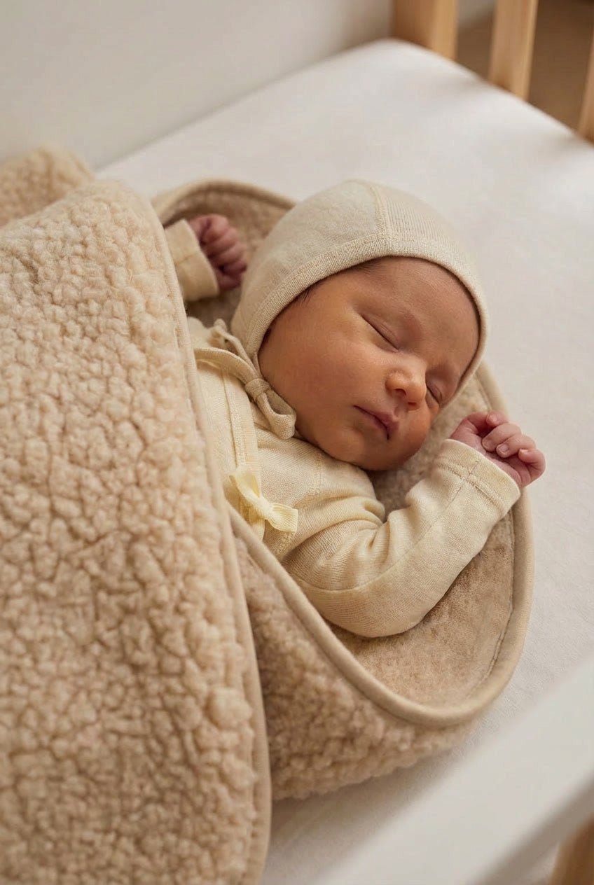 Merino Wool Blanket - Single Layer - Almond - 75x100cm