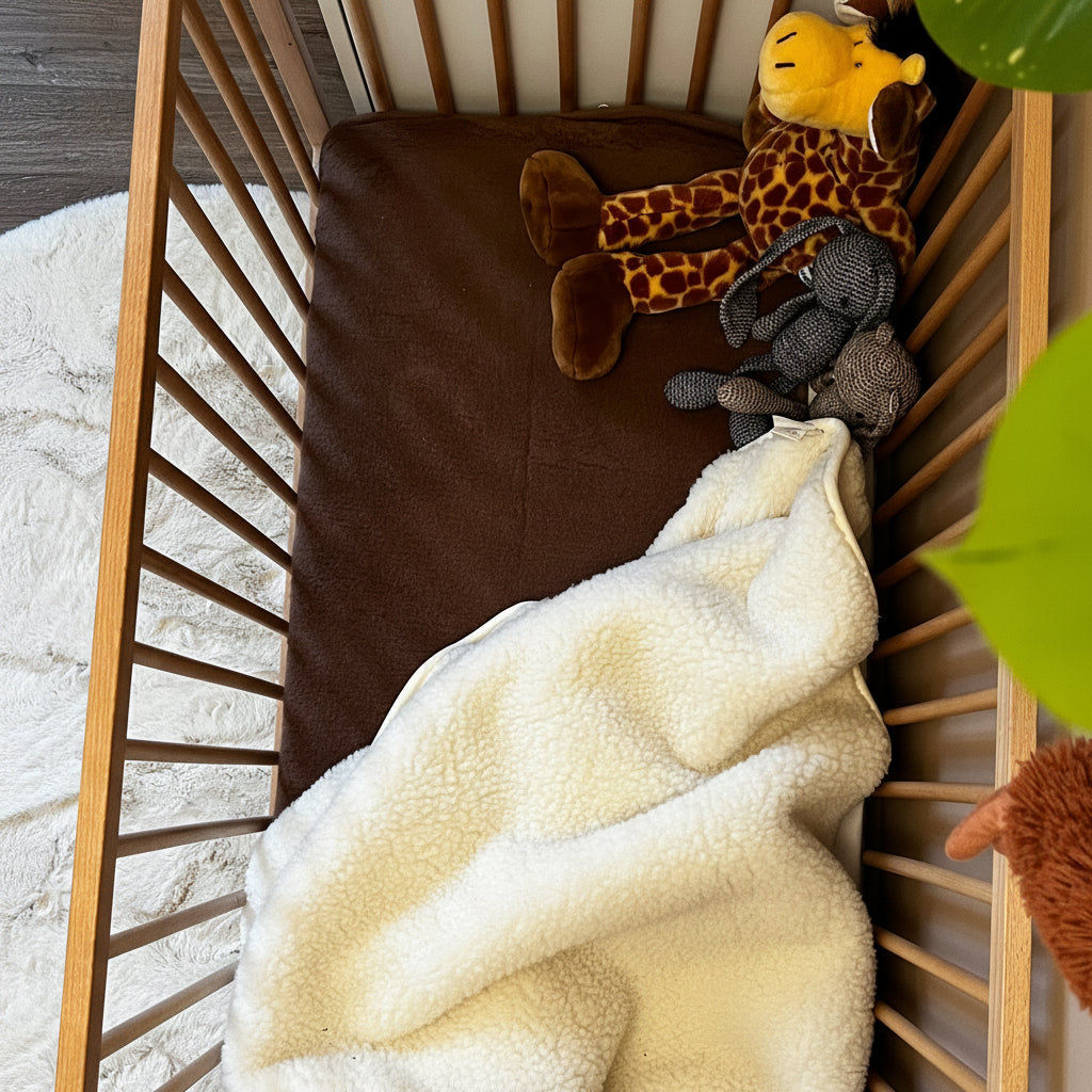 Merino Wool Blanket 2-Layer - Natural - 93x135cm