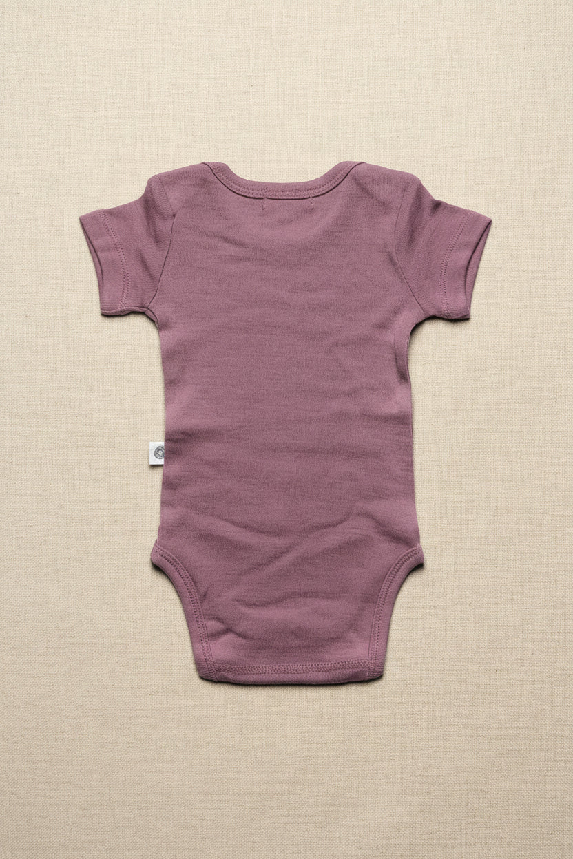 Merino Wool Romper Short Sleeve - Grape Shake