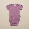Merino Wool Romper Short Sleeve - Lavender Mist