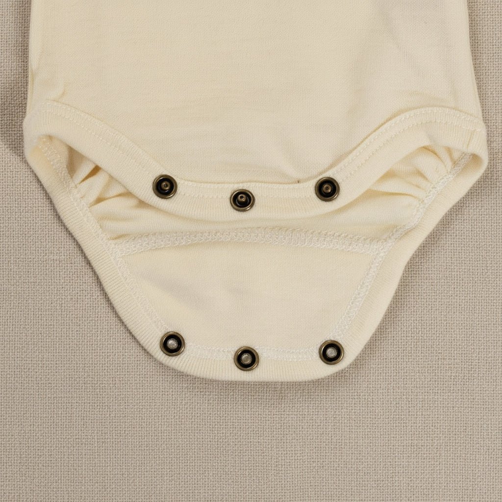 Merino Wool Romper Long Sleeve - Natural