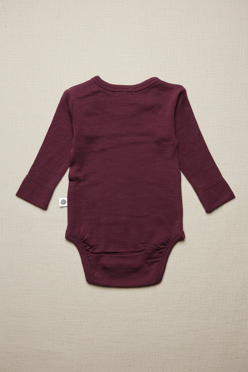 Merino Wool Romper Long Sleeve - Fig