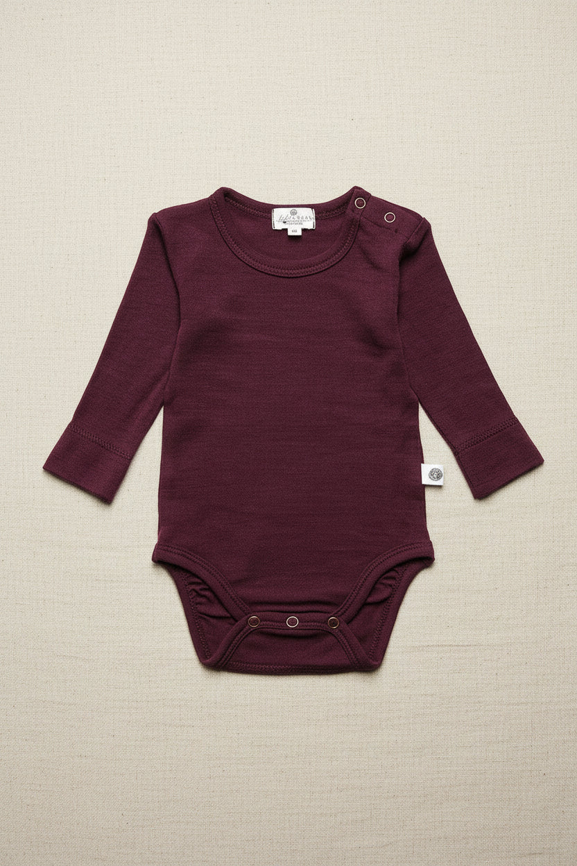 Merino Wool Romper Long Sleeve - Fig