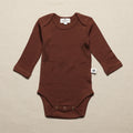 Merino Wool Romper Long Sleeve - Cinnamon