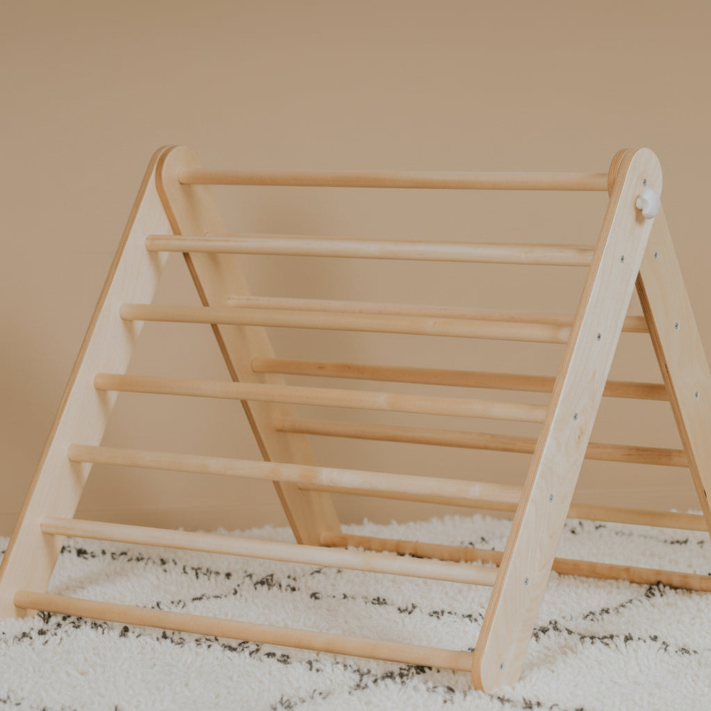 Pikler Triangle Climber with Swedish Wall Add-On (Ages 6m–7y)