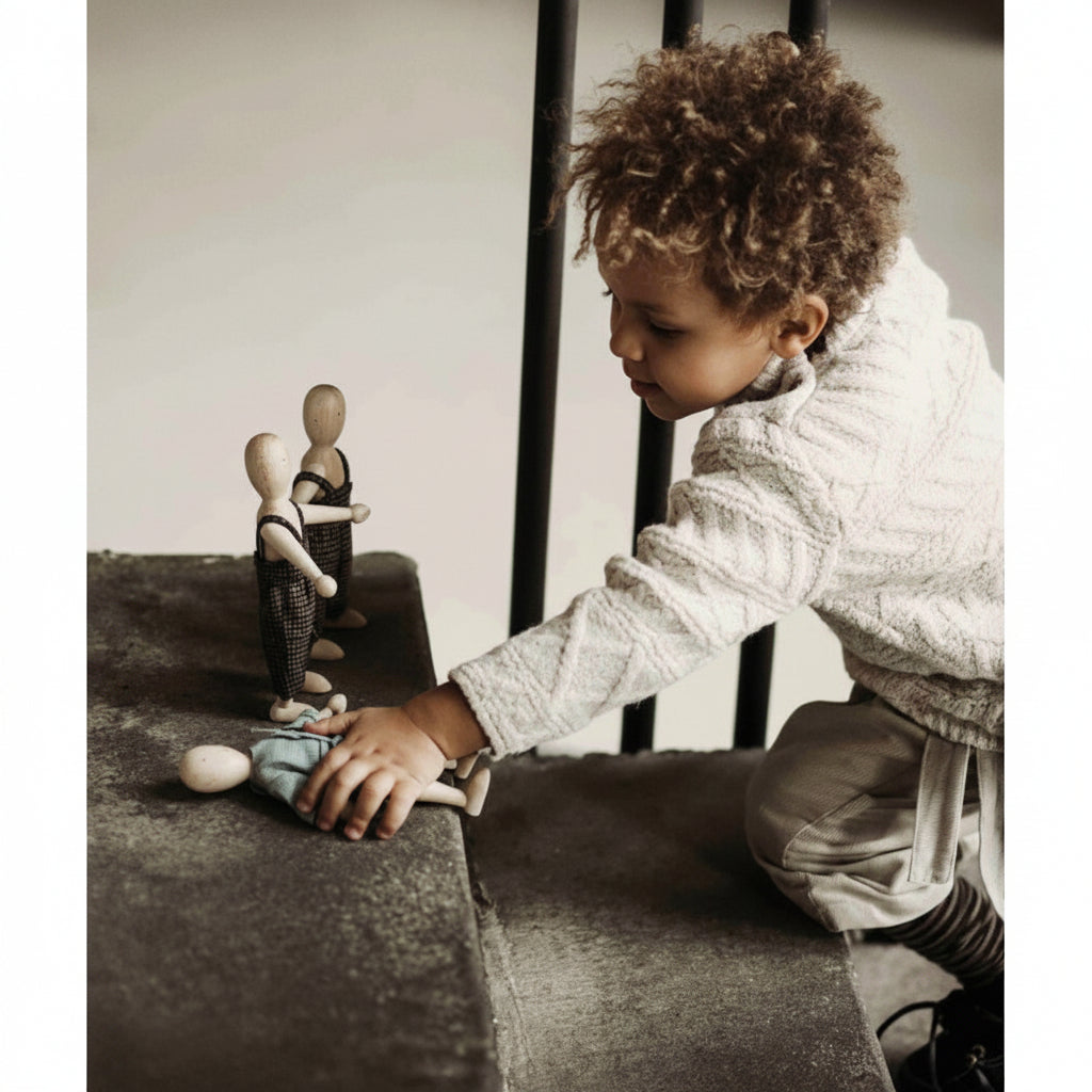 Wooden Beech Doll with Pants