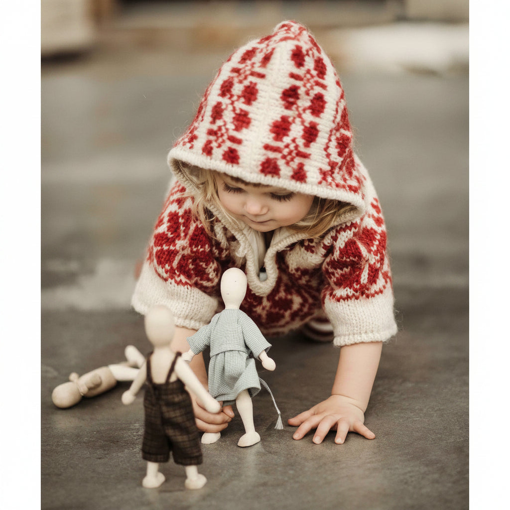 Wooden Beech Doll with Dress