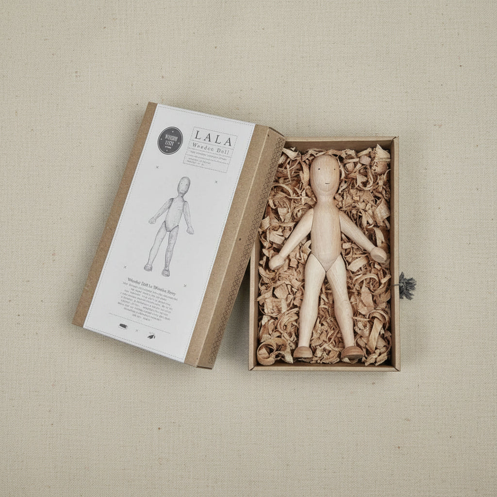 Wooden Beech Doll with Pants