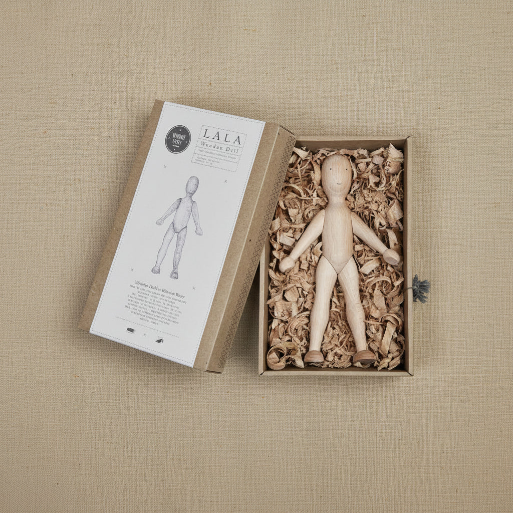 Wooden Beech Doll with Dress