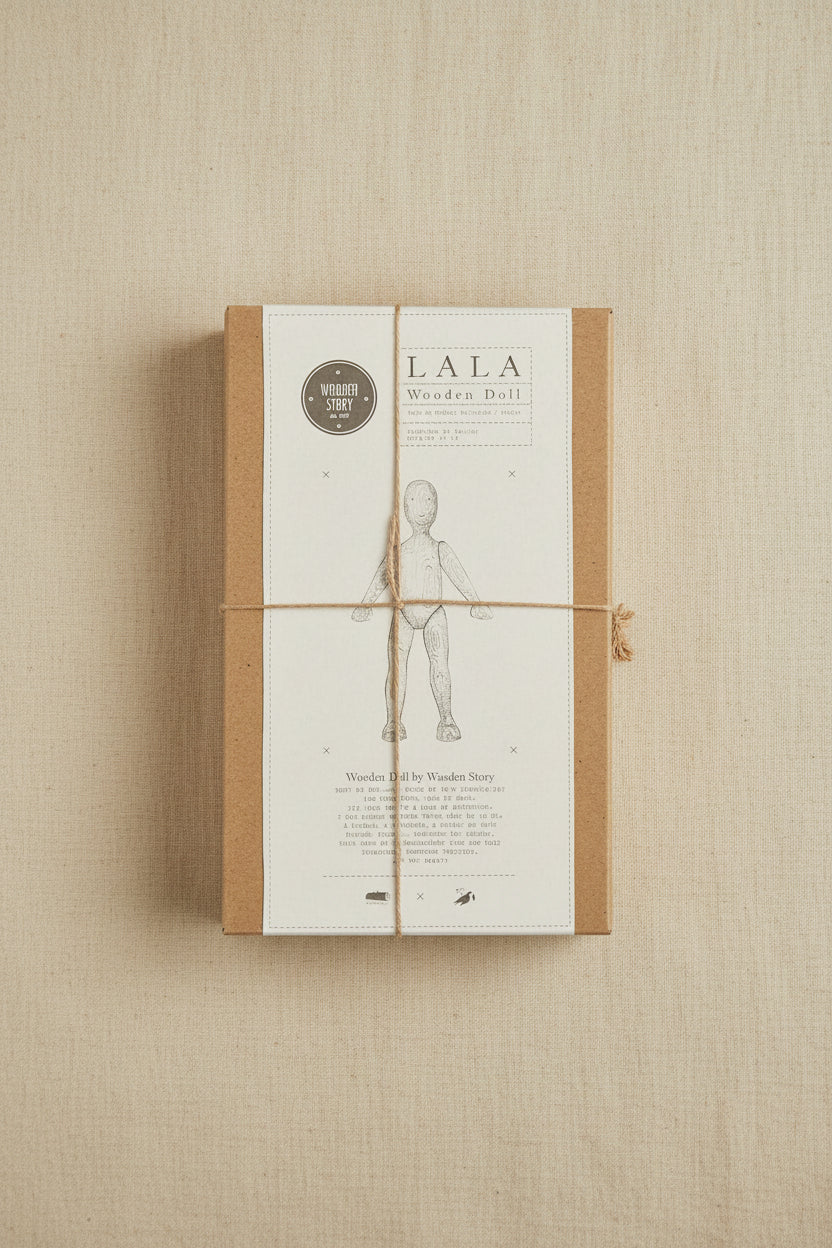 Wooden Walnut Doll with Pants