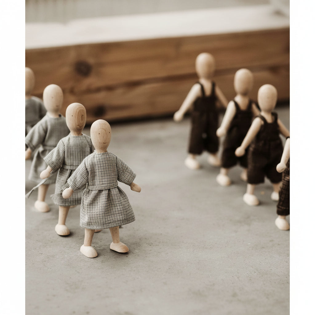 Wooden Beech Doll with Dress
