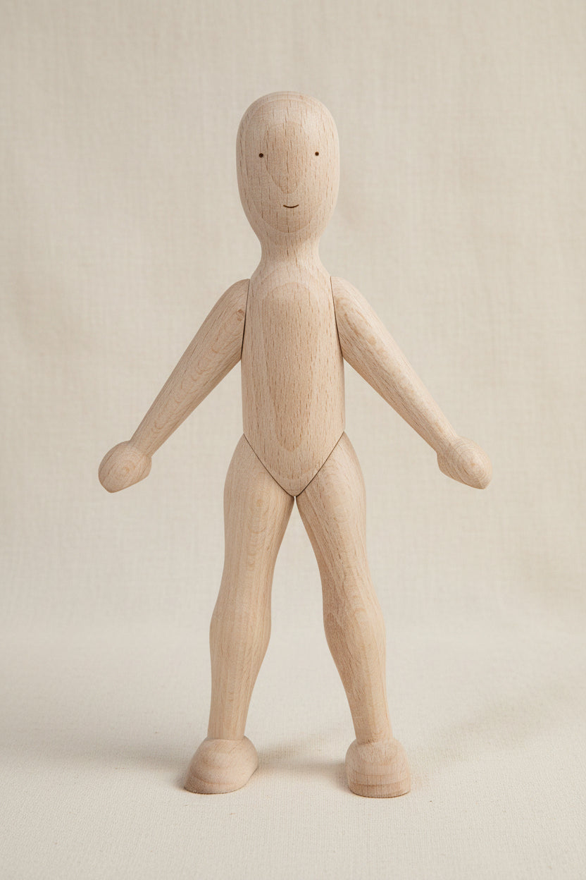 Wooden Beech Doll with Pants