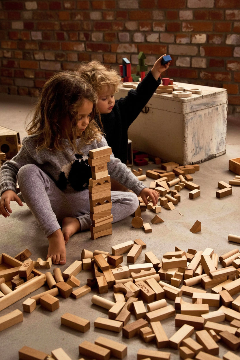 Wooden Blocks in a Bag – Natural, 100 Pieces