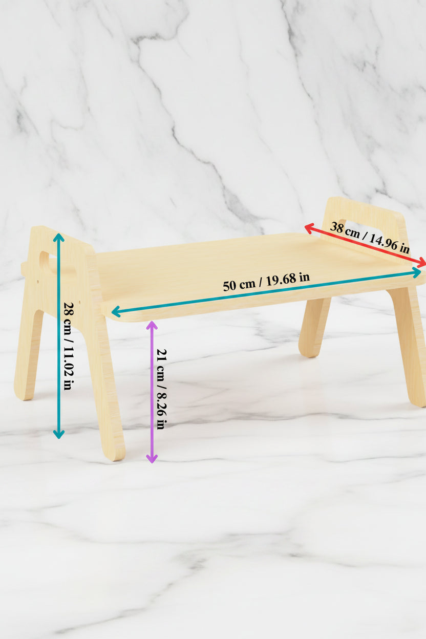 Wooden Kids Floor Table - Montessori Toddler Activity Table