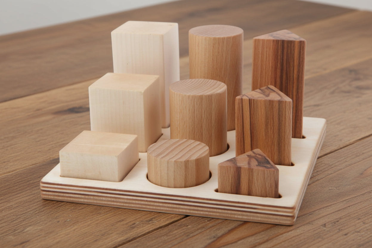 Wooden Shape Sorting Blocks - Natural XL