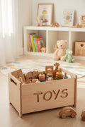 Wooden Toy Box - Montessori Nursery Storage