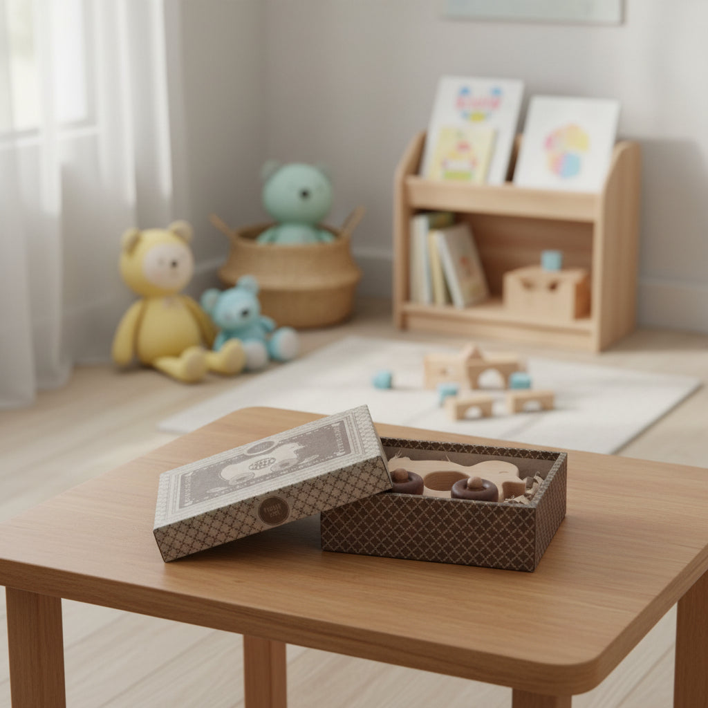 Wooden Toy on Wheels - Duck