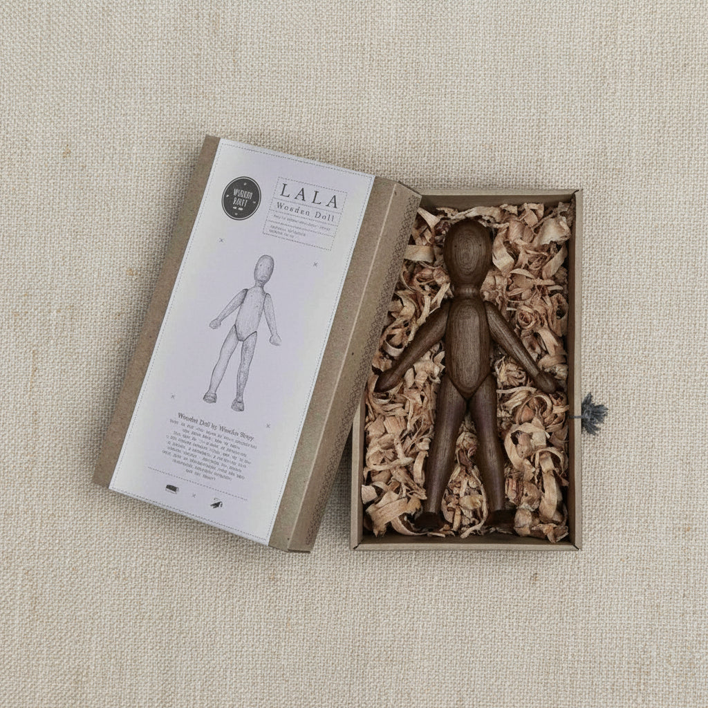 Wooden Walnut Doll with Pants